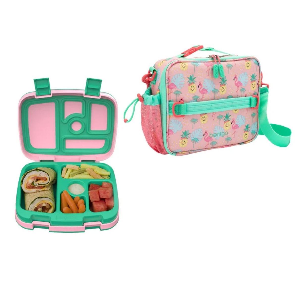 BENTGO - Set Lonchera y Porta Lonchera Bentgo Kids -Tropical