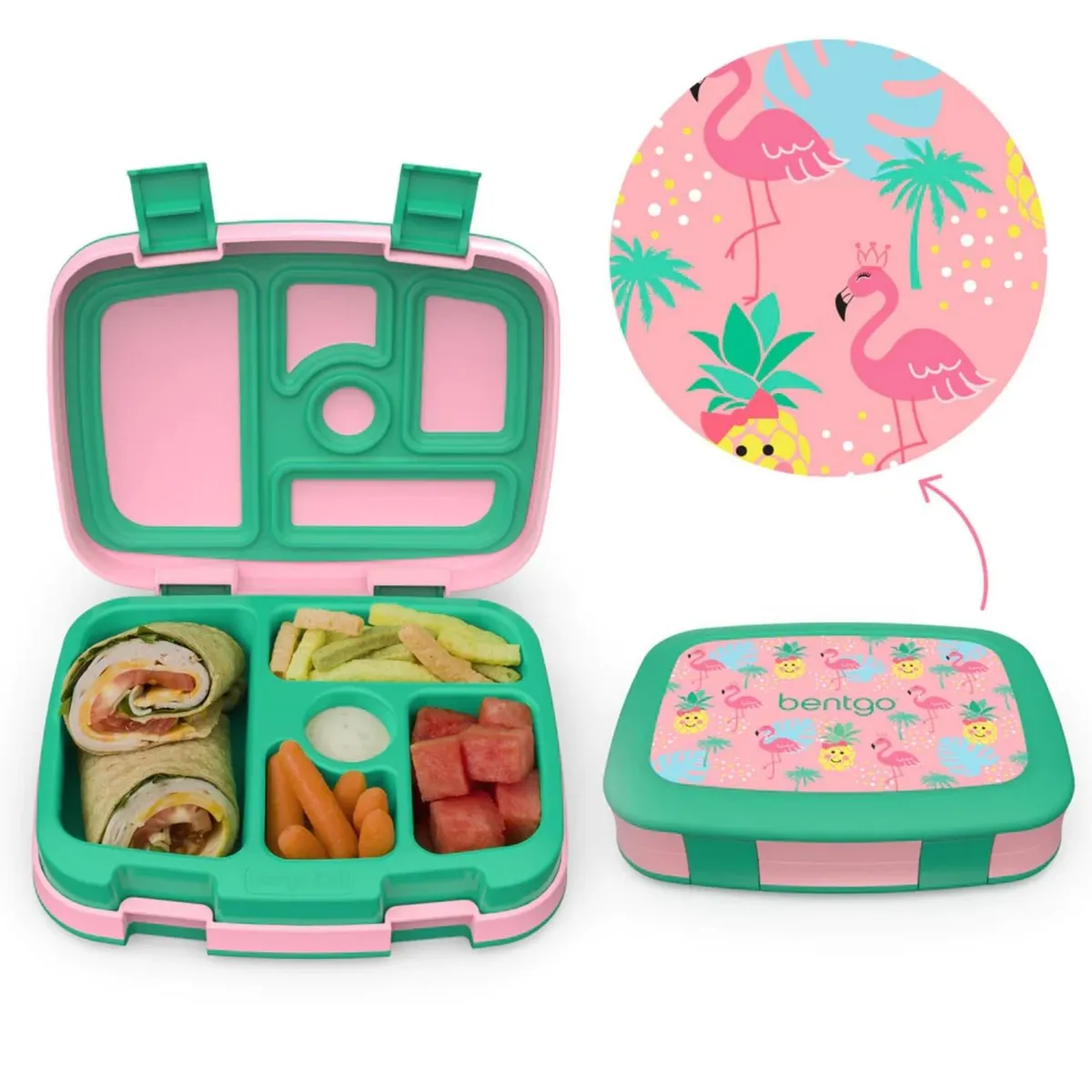 BENTGO - Set Lonchera y Porta Lonchera Bentgo Kids -Tropical