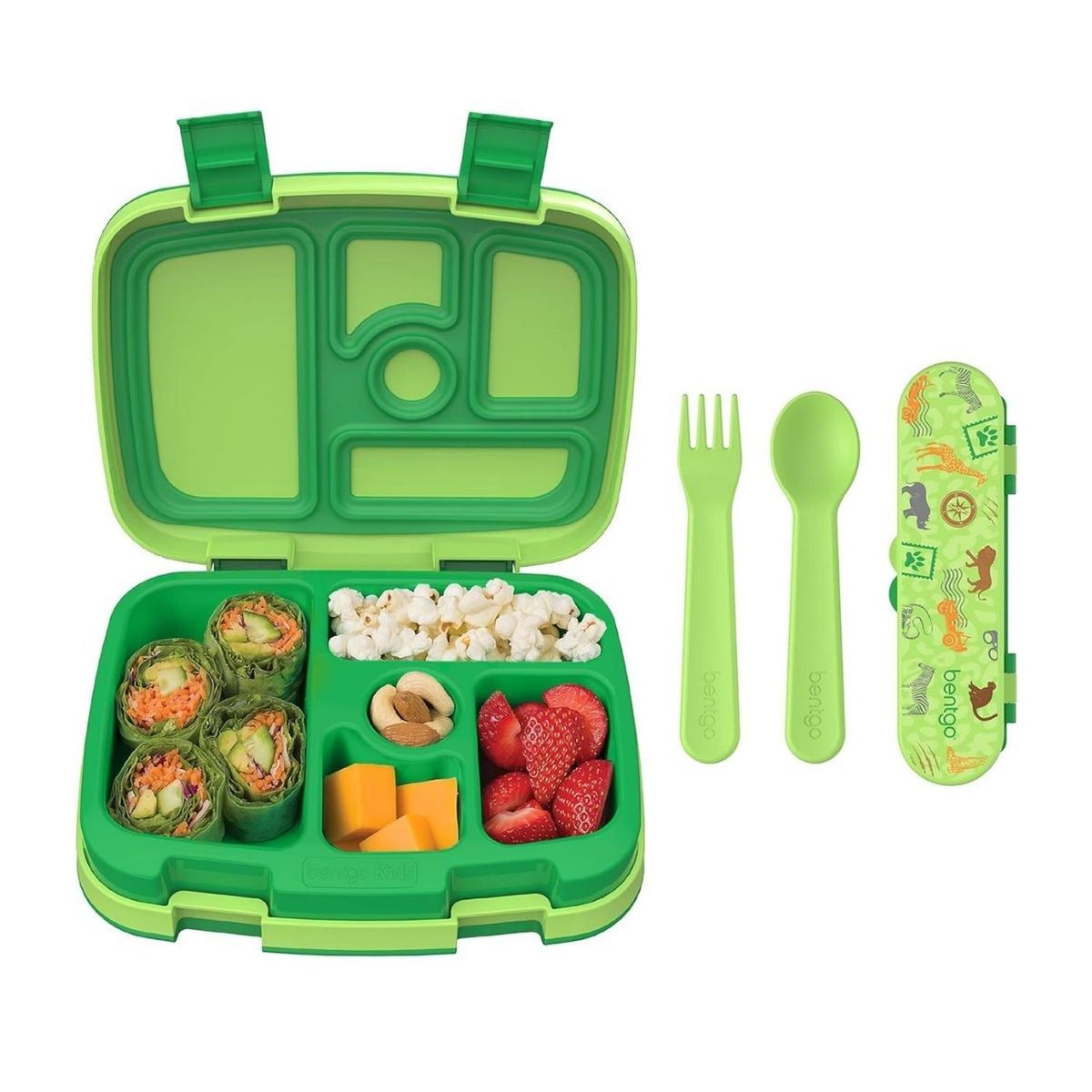 BENTGO - Lonchera y Set de Cubiertos Bentgo - Animalitos de La Selva