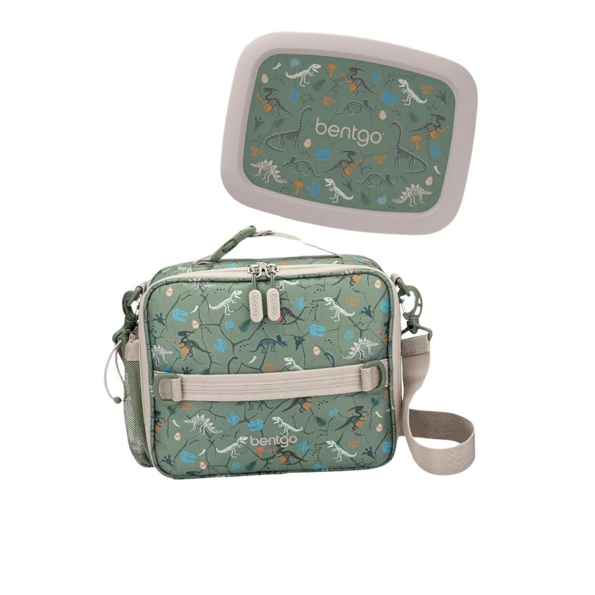 BENTGO - Set Lonchera y Porta Lonchera Bentgo Kids - Fosiles de Dino