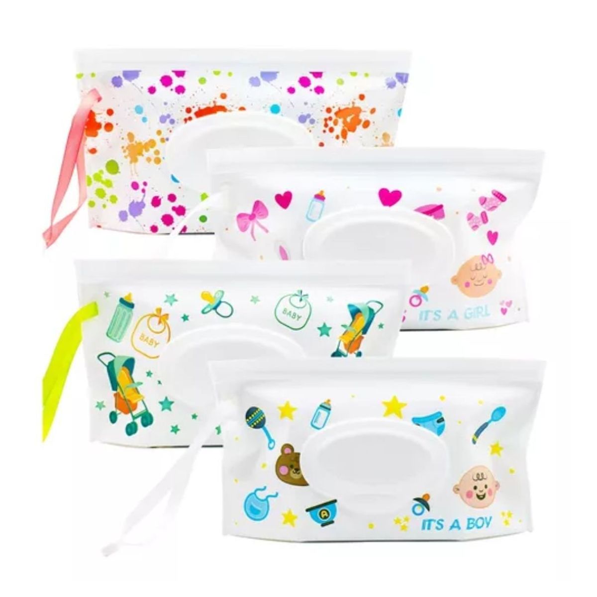 GENERICO - Pack 2 Porta Toallitas Pañitos Dispensador De Toallitas Niña