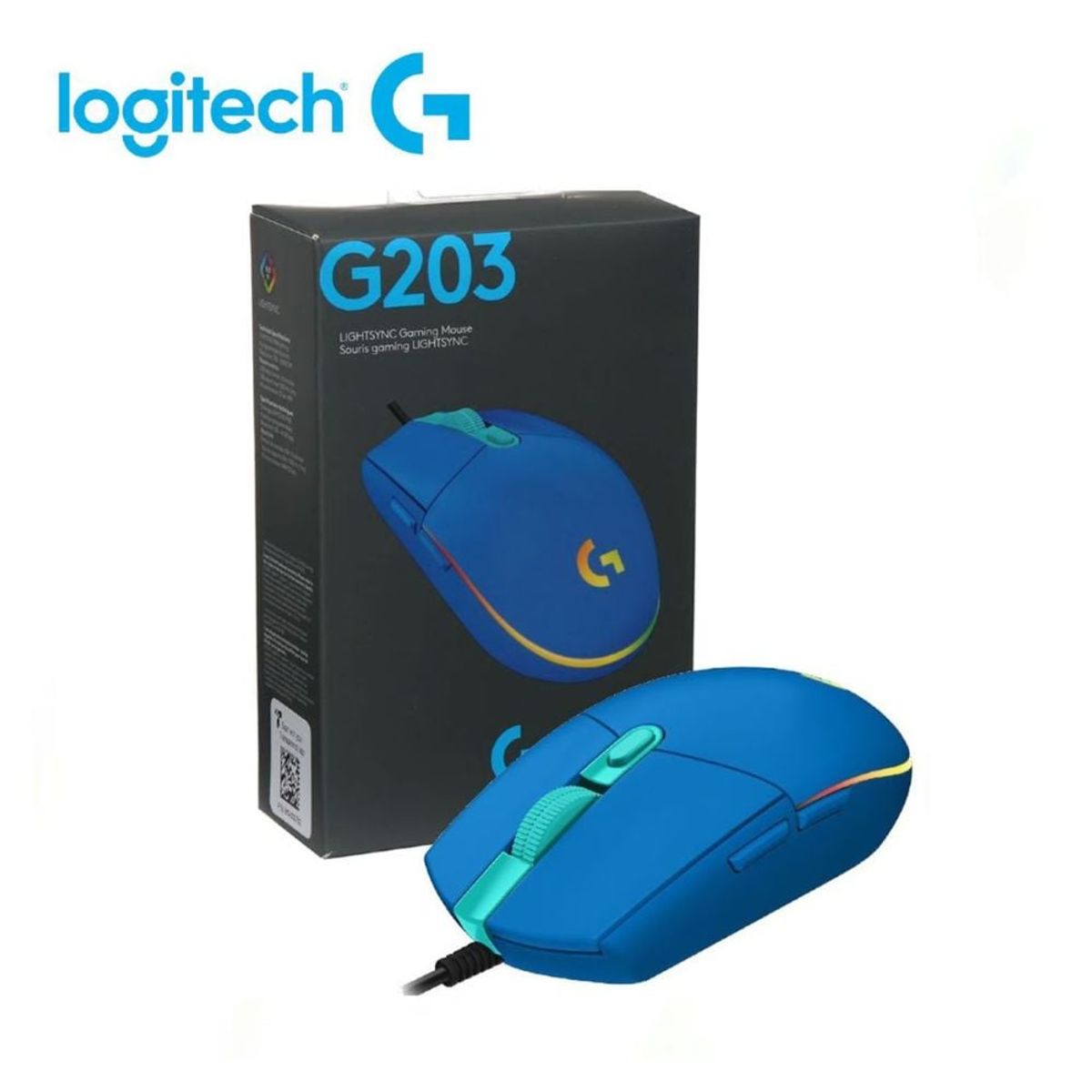 LOGITECH - MOUSE LOGITECH G203 LIGHTSYNC OPTICAL 8000 DPI RGB BLUE 910-005792-P