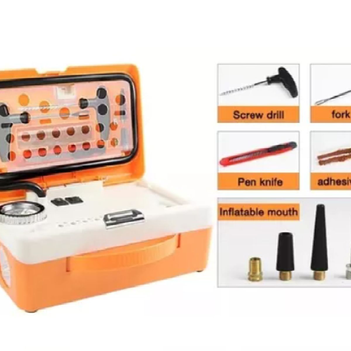 GENERICO - Compresor Neumático set completo - Inflador De Llanta