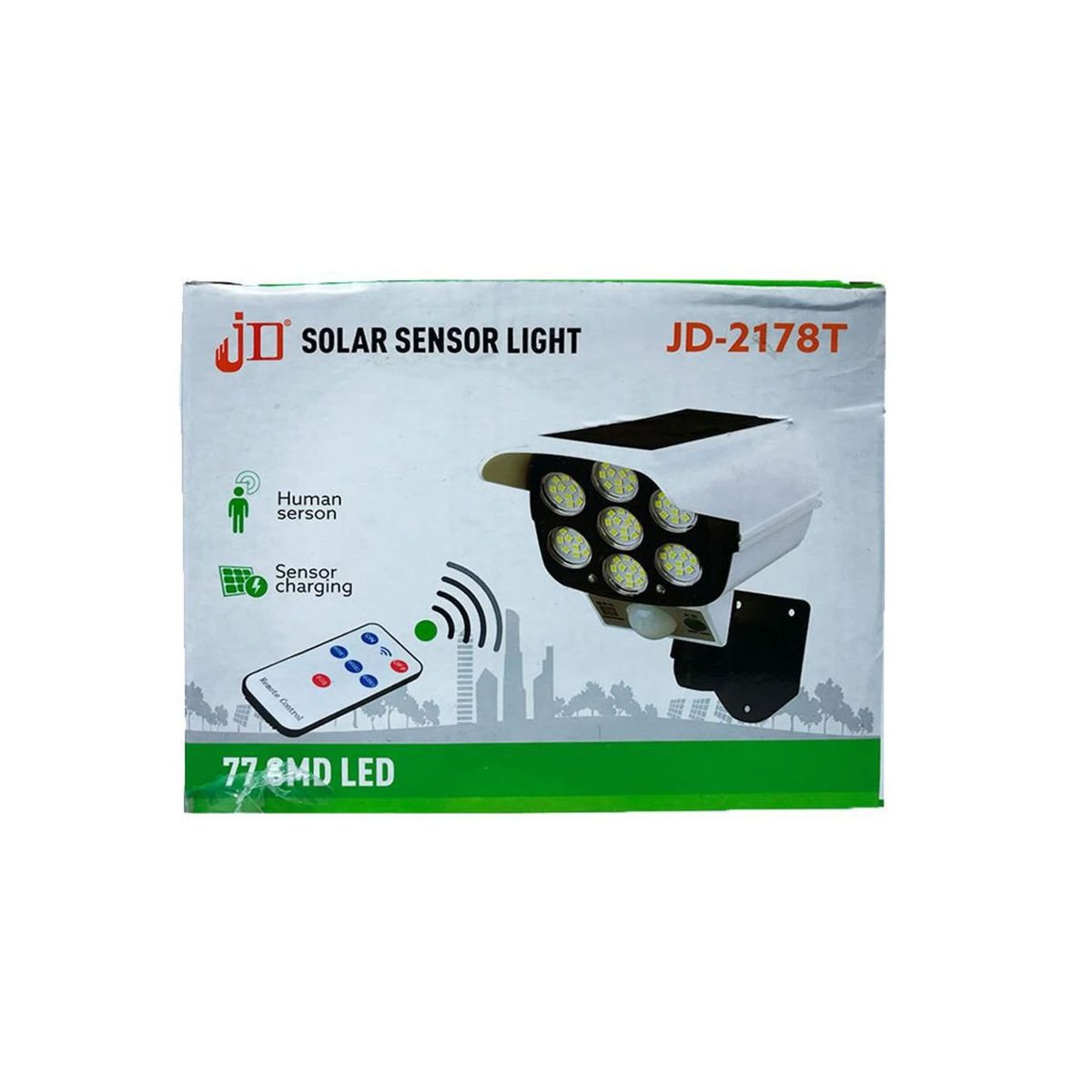 GENERICO - Lámpara Solar Exteriores Control Remoto 77 Led JD-2178T