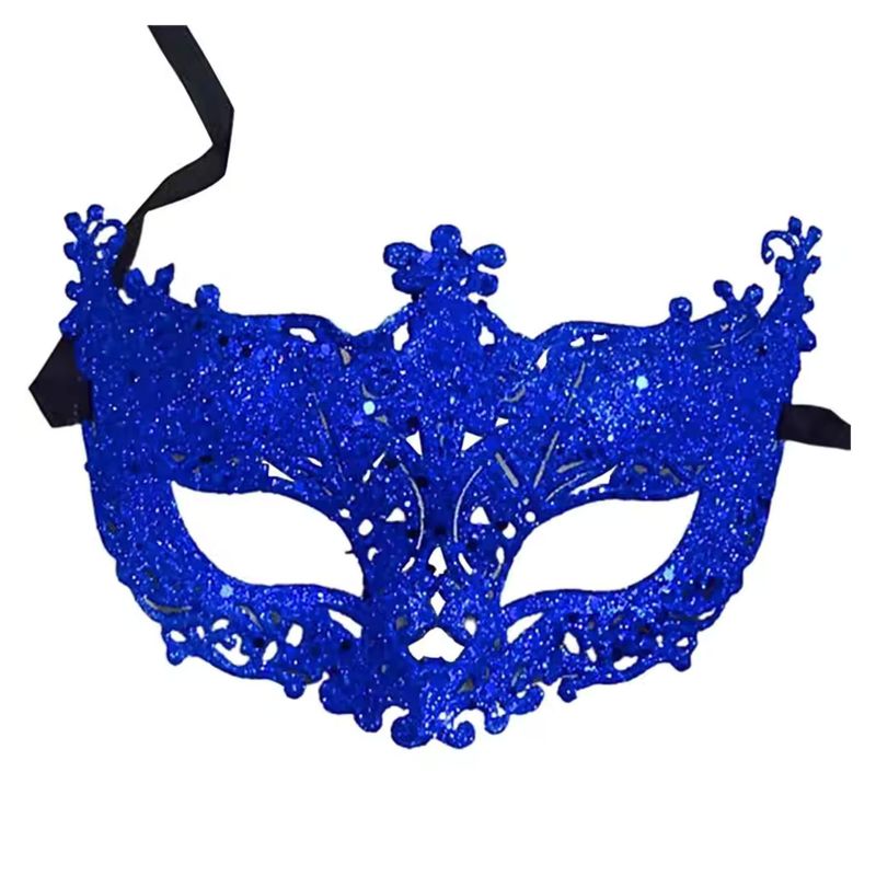 GENERICO - Máscara veneciana cosplay para mujer - azul con Brillos