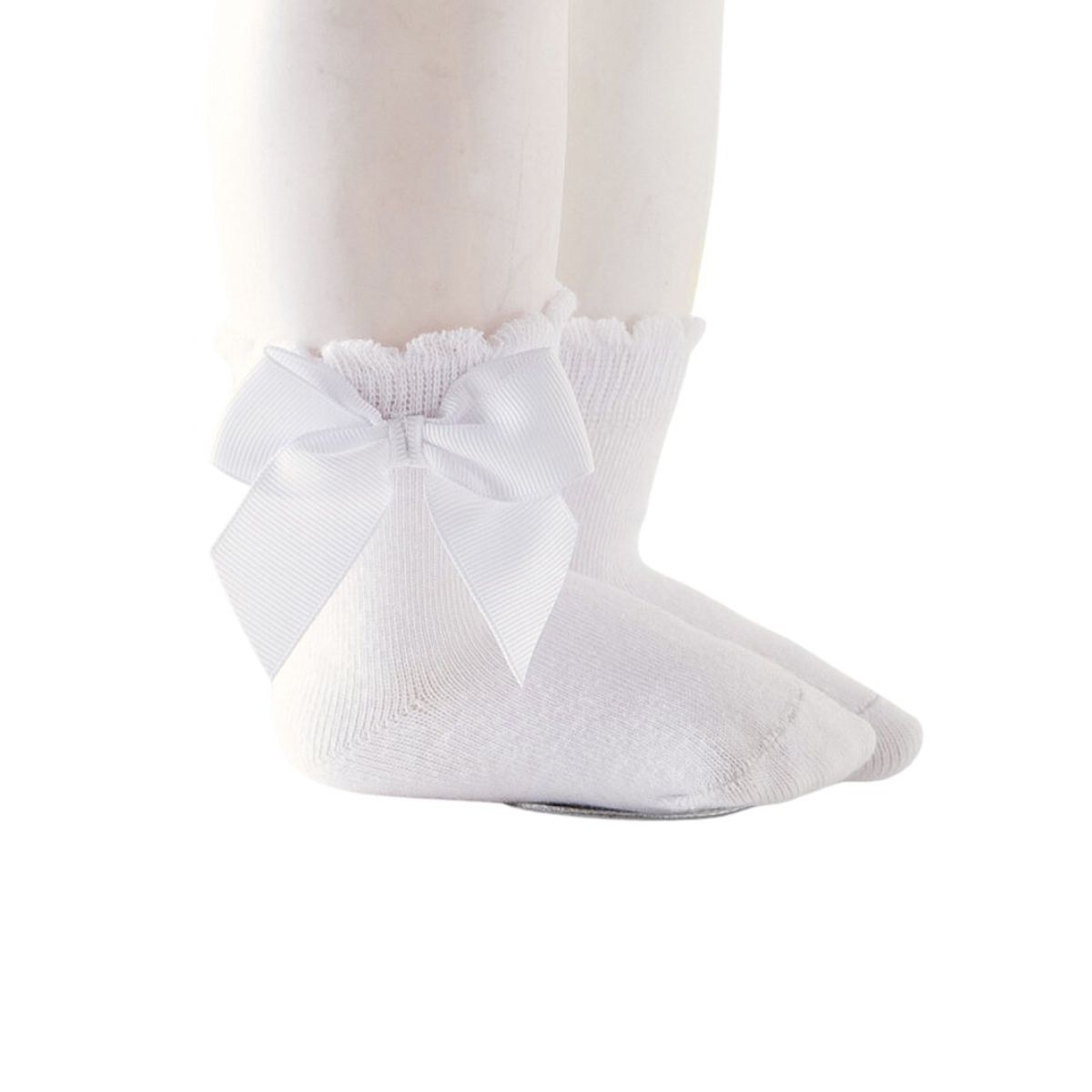 GENERICO - Medias Lazo Blanco Talla 6-12 meses