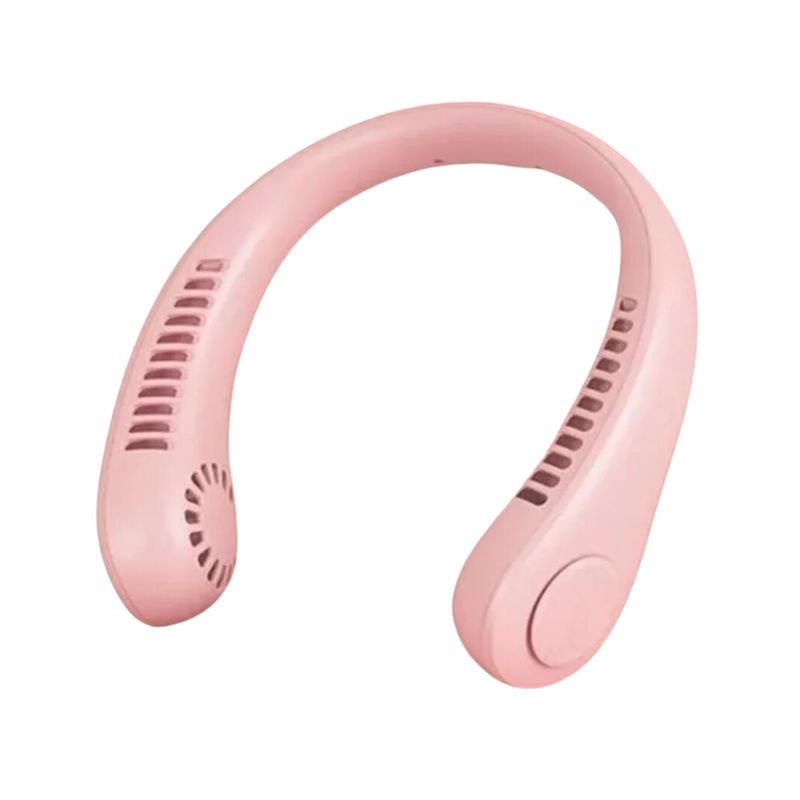 TRENDS - Ventilador Collar Portatil 3 Velocidades Recargable Rosado
