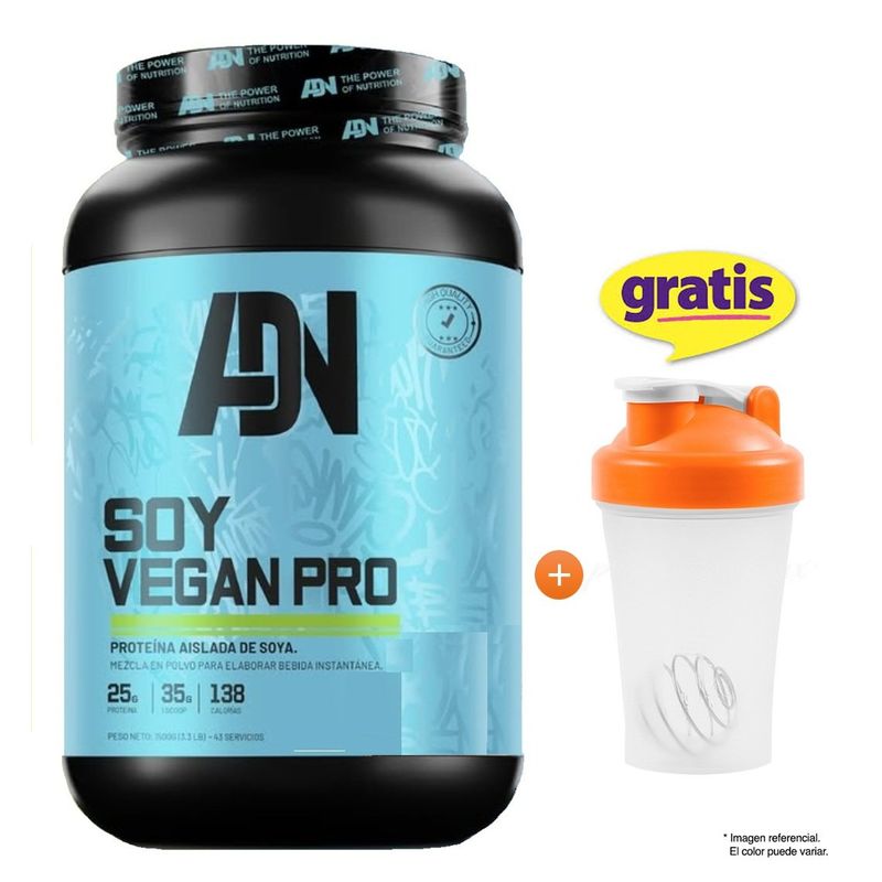ADN - PROTEÍNA SOY VEGAN 1.5 KG CHOCOLATE ADN NUTRITION MÁS OBSEQUIO