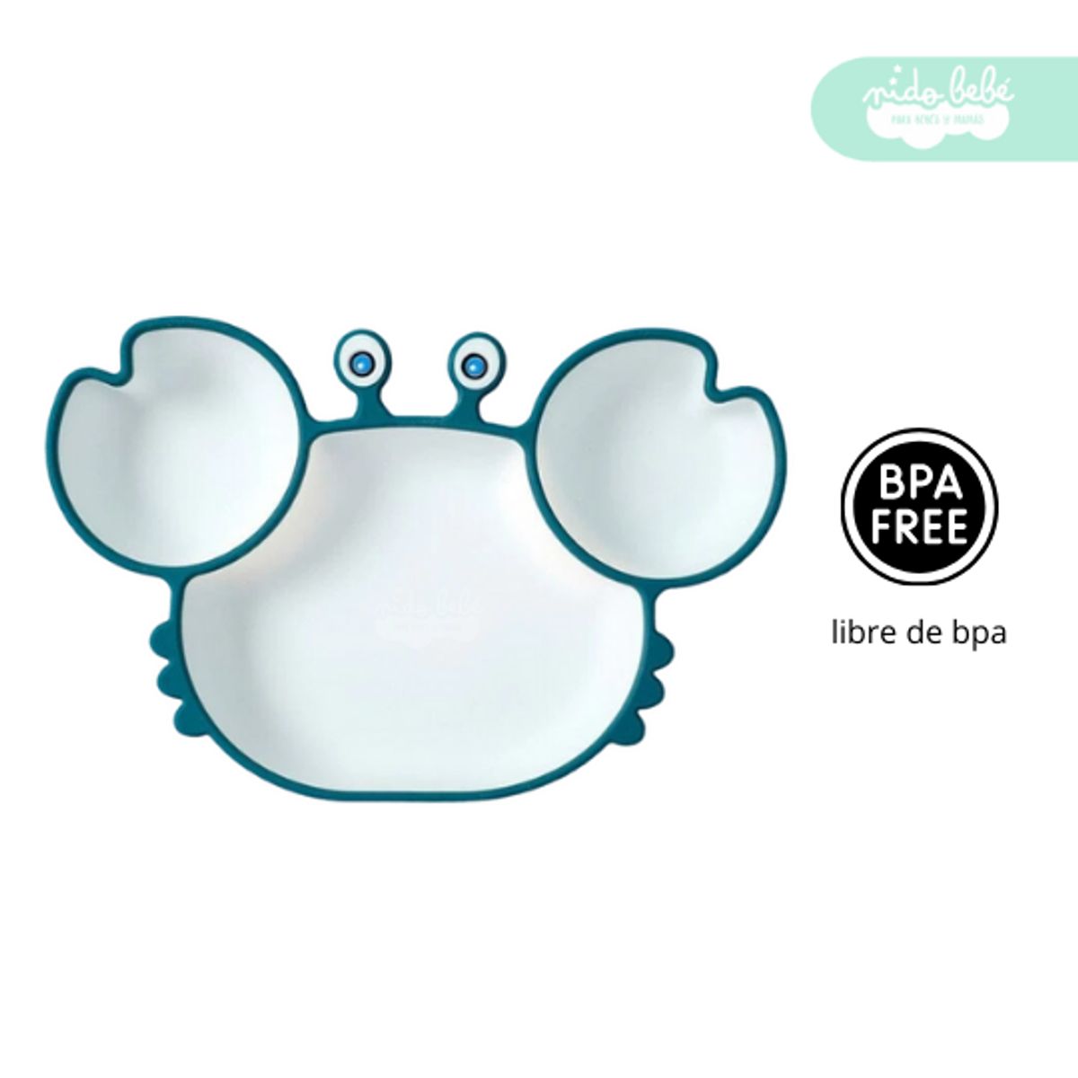 GENERICO - Set de alimentación plato cangrejito blanco con azul