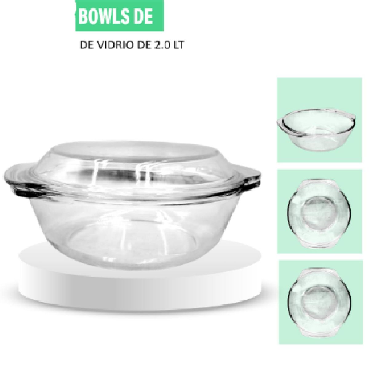 GENERICO - Cacerola Recipiente De Vidrio