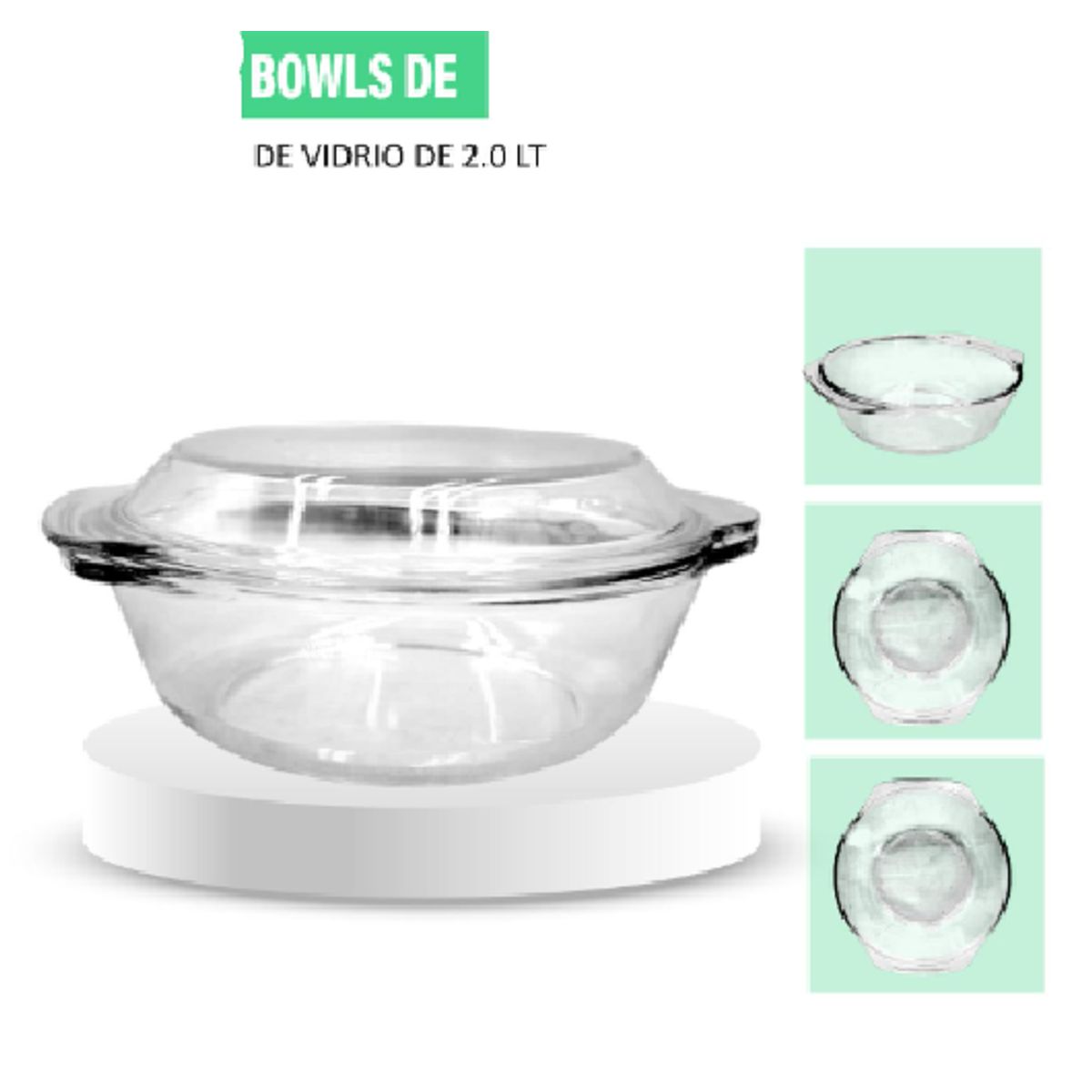 GENERICO - Cacerola Recipiente De Vidrio