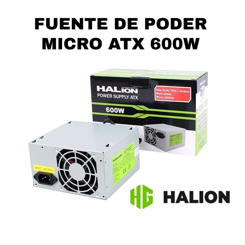 HALION - FUENTE DE PODER MICRO ATX 600W HALION