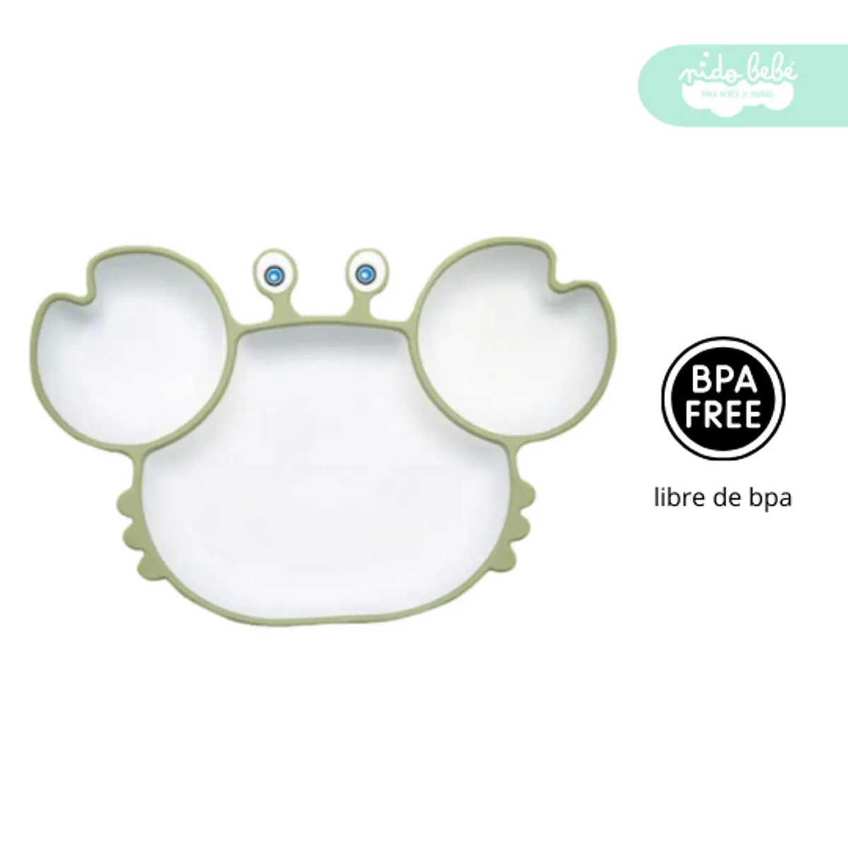 GENERICO - Set de alimentación plato cangrejito blanco con verde