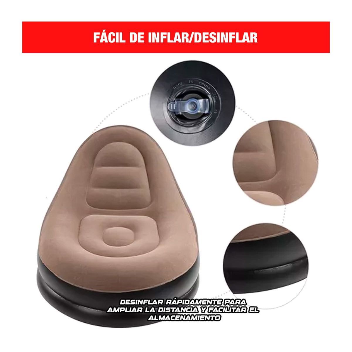 GENERICO - Sillón Inflable Portátil Plegable
