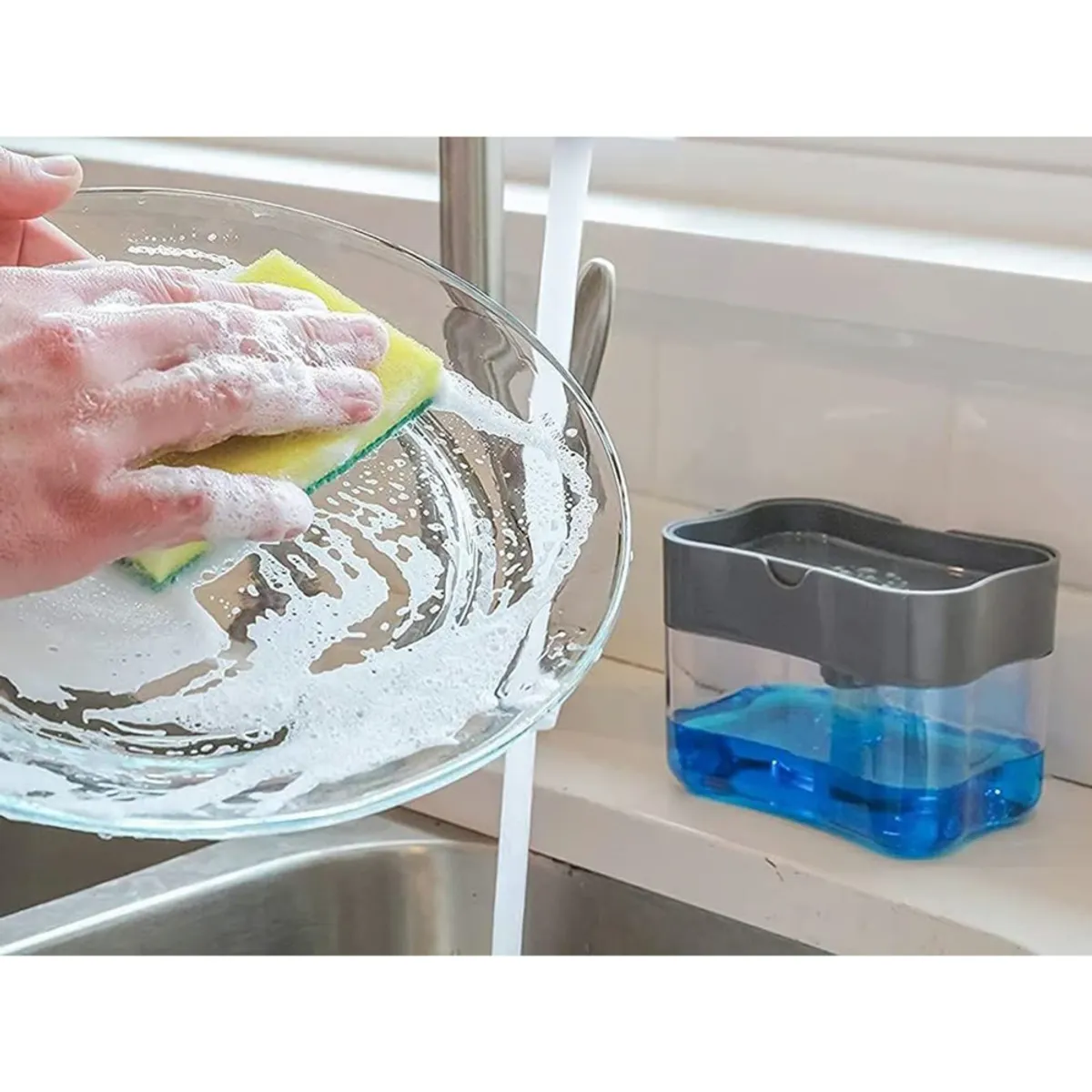 GENERICO - Dispensador Detergente Líquido lavavajillas Esponja