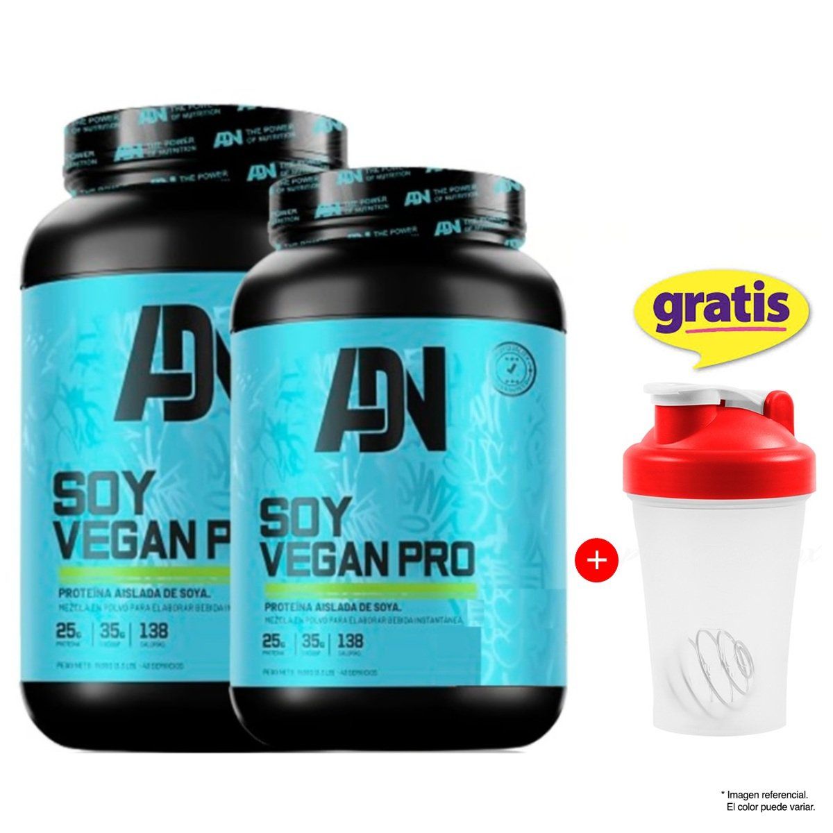 ADN - Soy Vegan Protein 1.5 Kg Vainilla Pack X2