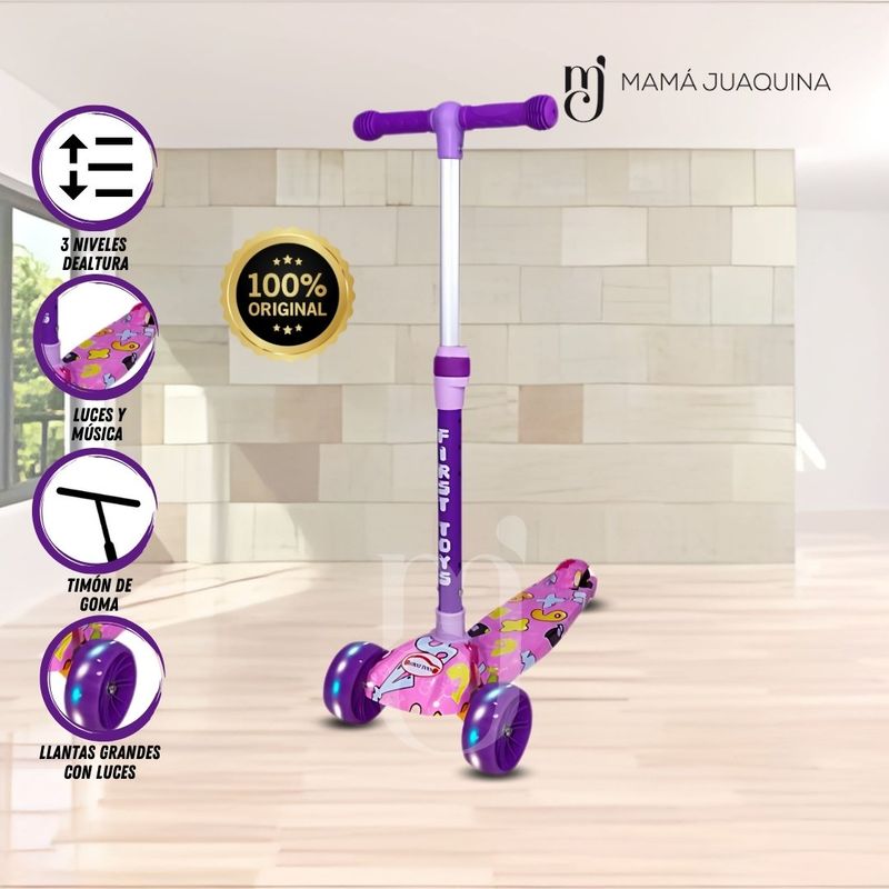 FIRST TOY - Scooter para Niños «FESTCOLOR» Purple