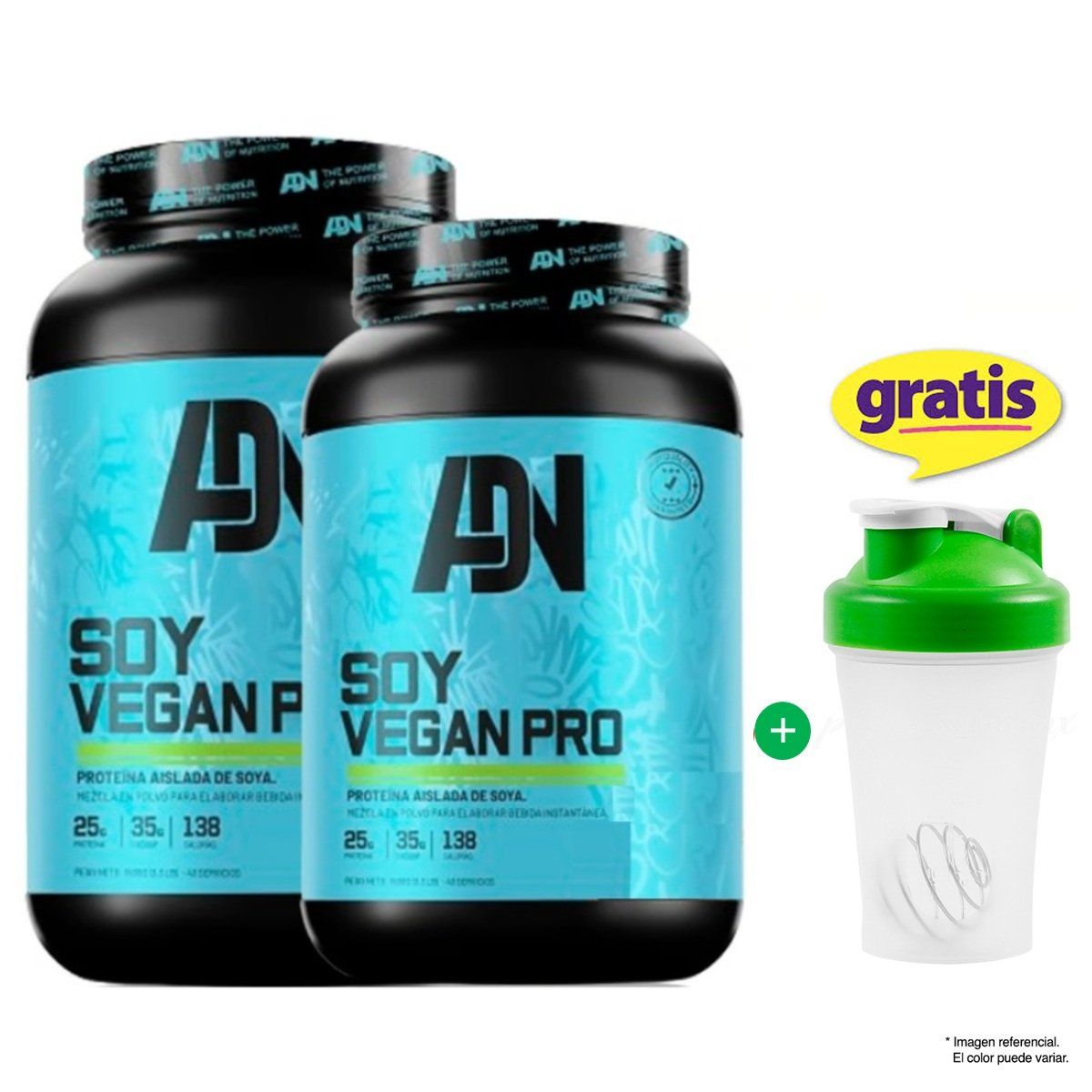 ADN - Soy Vegan Protein 1.5 Kg Chocolate Pack X2