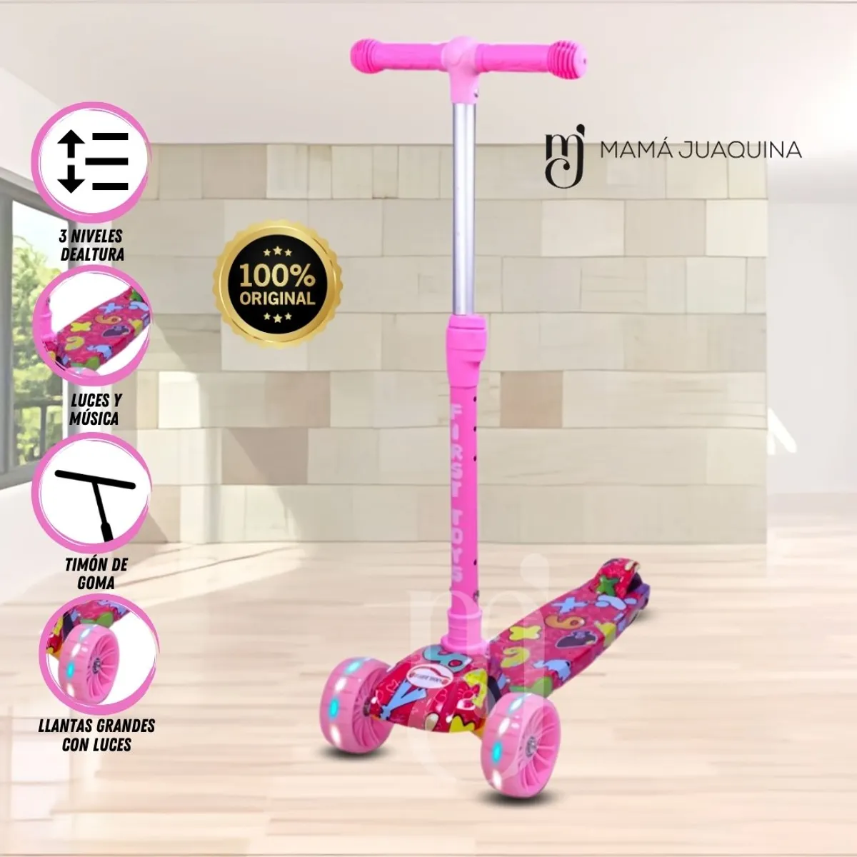 FIRST TOY - Scooter para Niños «FESTCOLOR» Pink