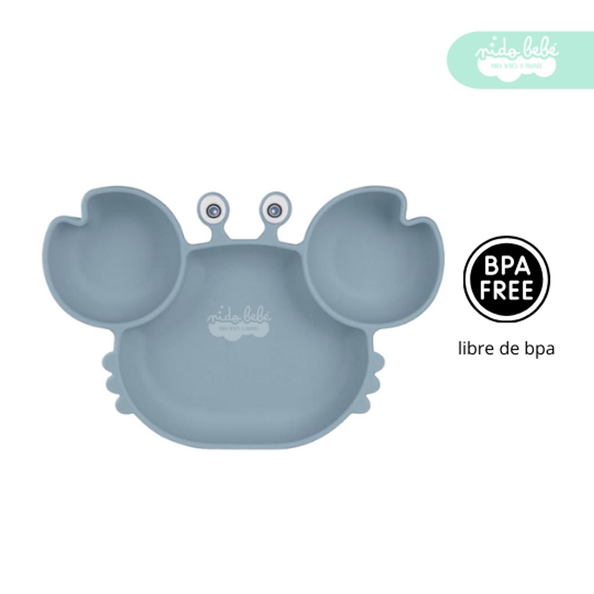 GENERICO - Set de alimentación plato cangrejito plomo