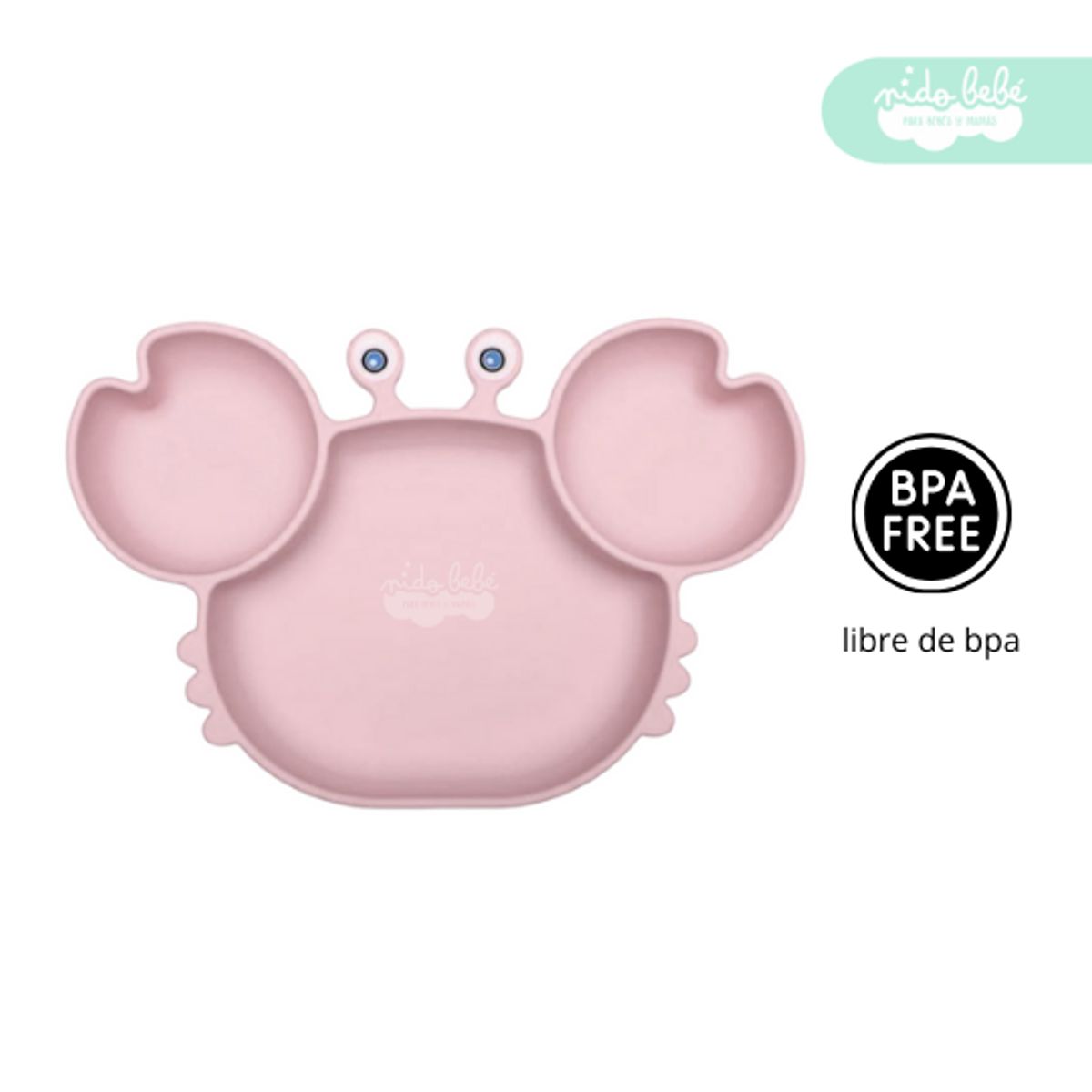 GENERICO - Set de alimentación plato cangrejito rosa