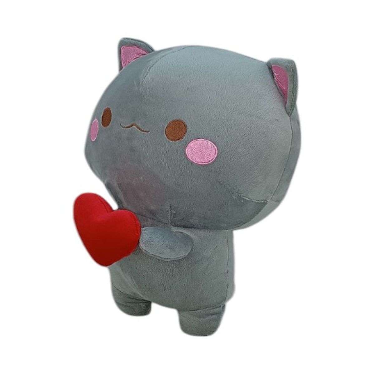 GENERICO - Peluche Gatito Gris con Corazón 30 cm