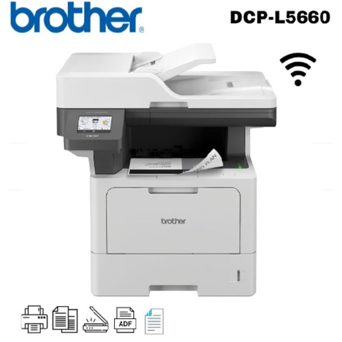 BROTHER - Impresora laser multifuncional Brother DCP-L5660DN monocromática