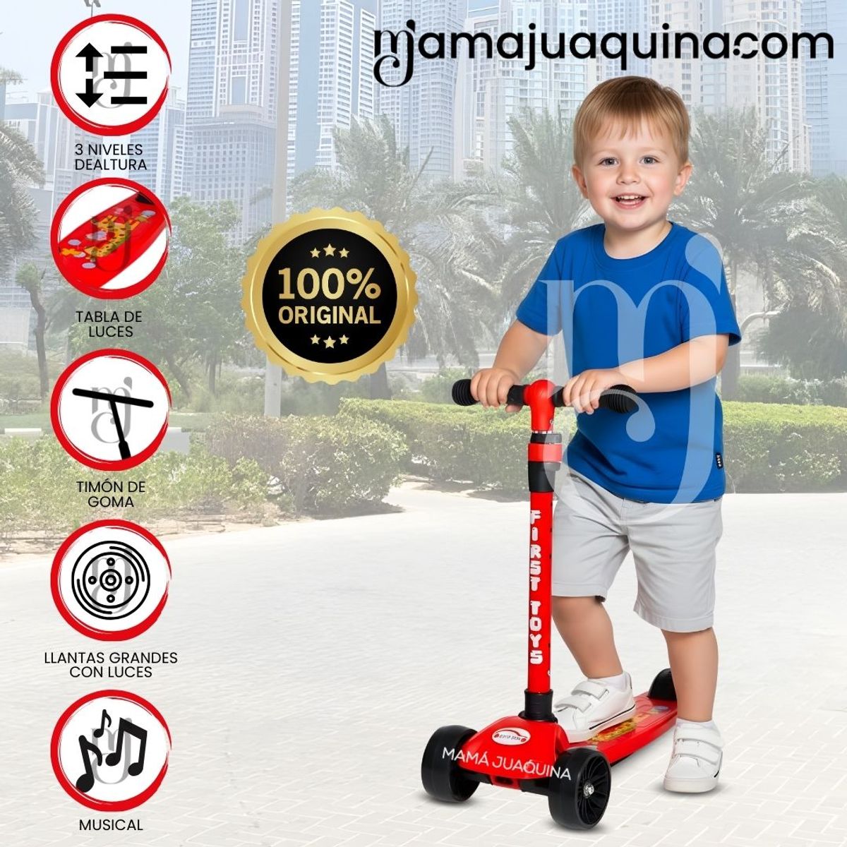 FIRST TOY - Scooter para Niños «JIRAFI» Red