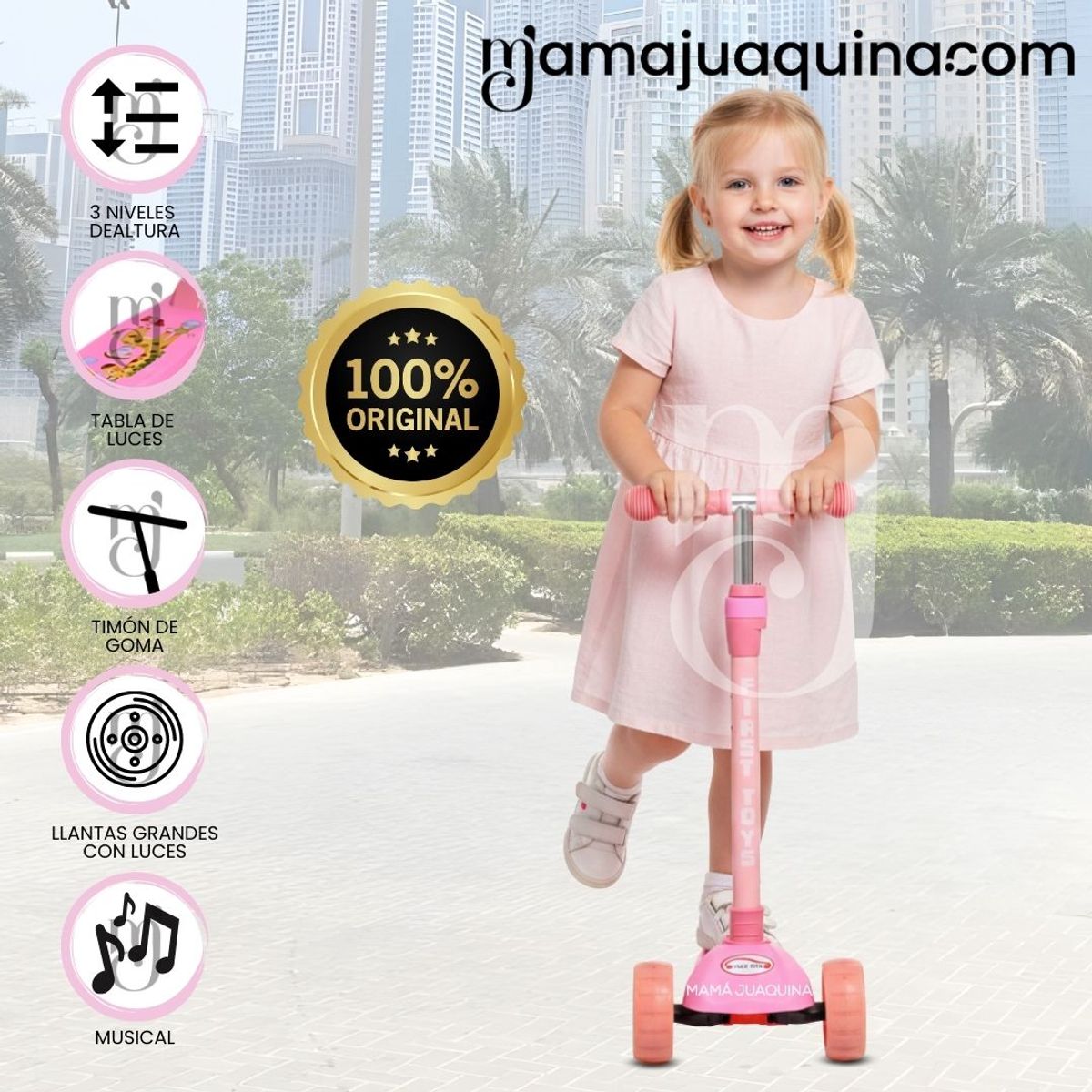 FIRST TOY - Scooter para Niños «JIRAFI» Pink