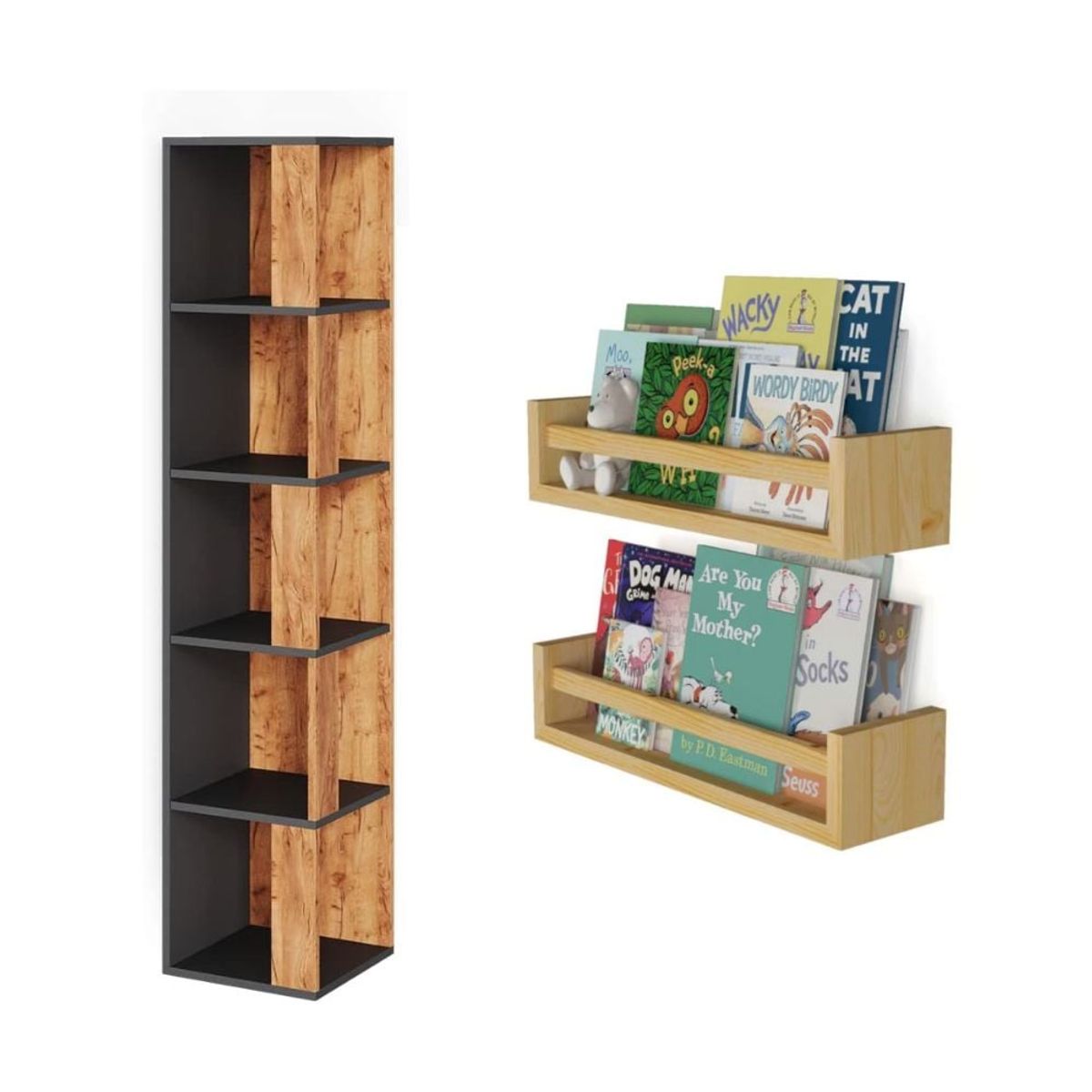 GENERICO - Combo librero Infantil Vio + Repisas Touji Duna- Gaudi