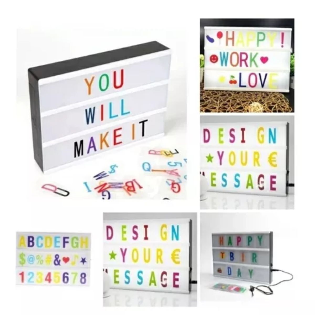 GENERICO - PIZARRA LED CON LETRAS LETRERO LUMINOSO PERSONALIZABLE