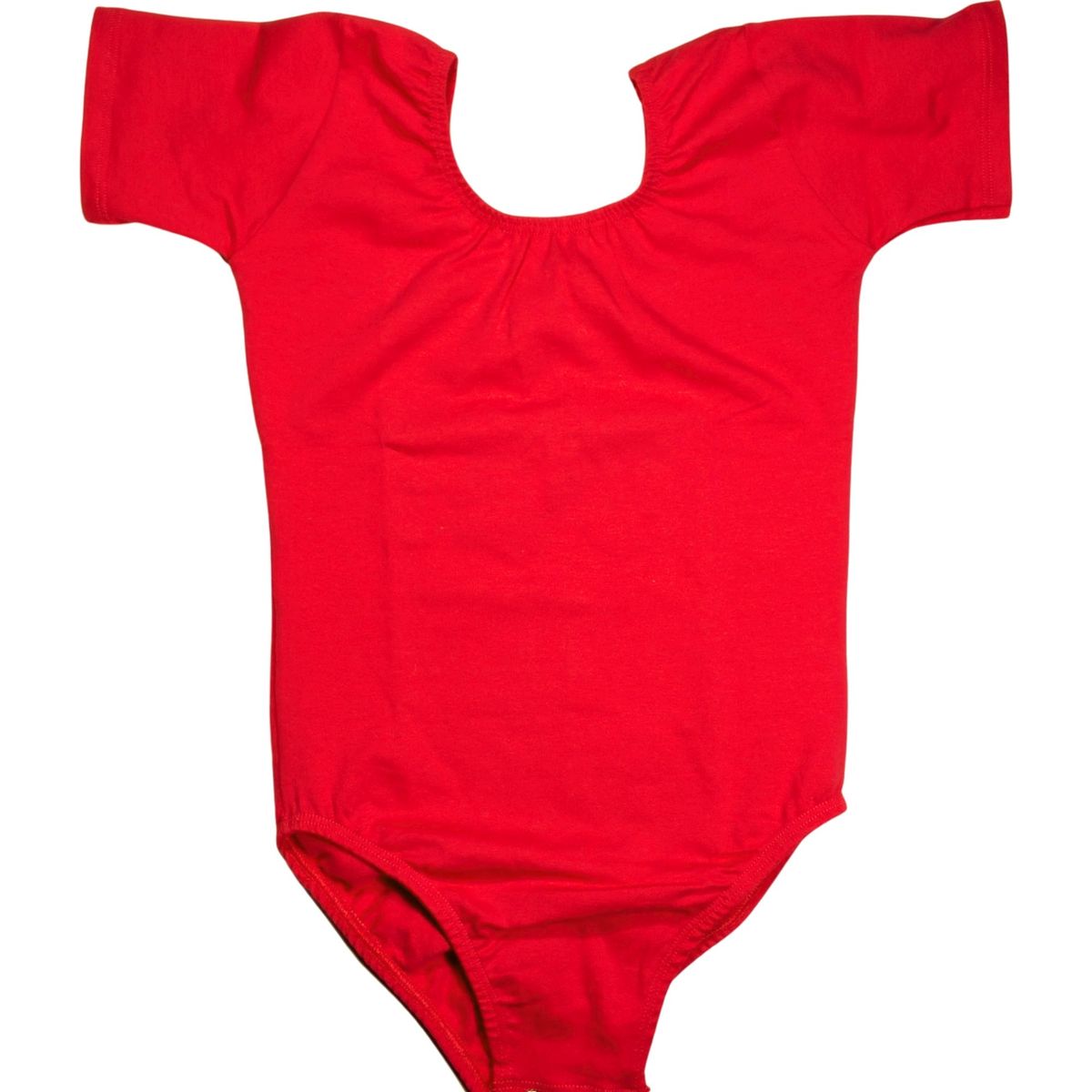 NACIONAL - Body Leotard Algodón Manga Corta para Ballet y Danza - Rojo