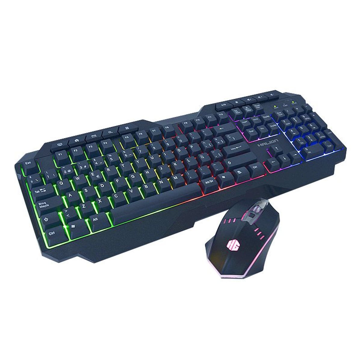 HALION - KIT GAMER TECLADO Y MOUSE HALION SPARTAN HA-808C LED