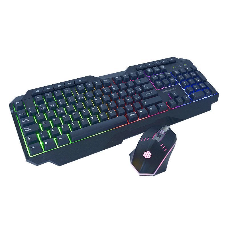 HALION - KIT GAMER TECLADO Y MOUSE HALION SPARTAN HA-808C LED