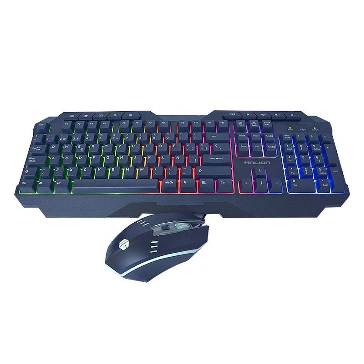 HALION - KIT GAMER TECLADO Y MOUSE HALION SPARTAN HA-808C LED