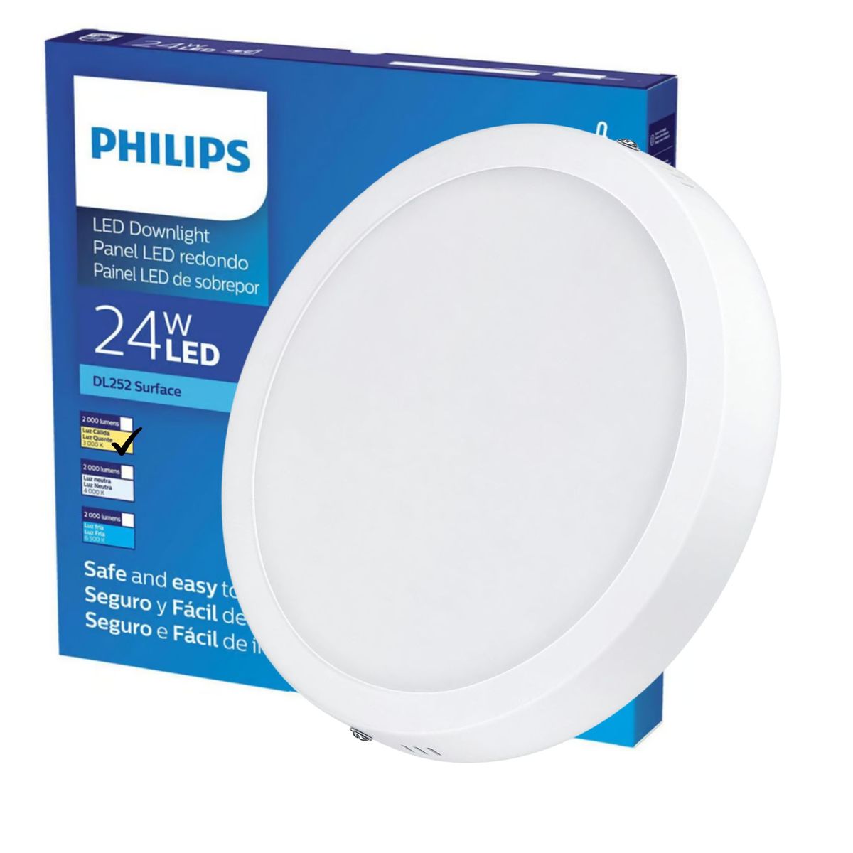 PHILIPS - FOCO LED PHILIPS DOWNLIGHT 24W LUZ CALIDA