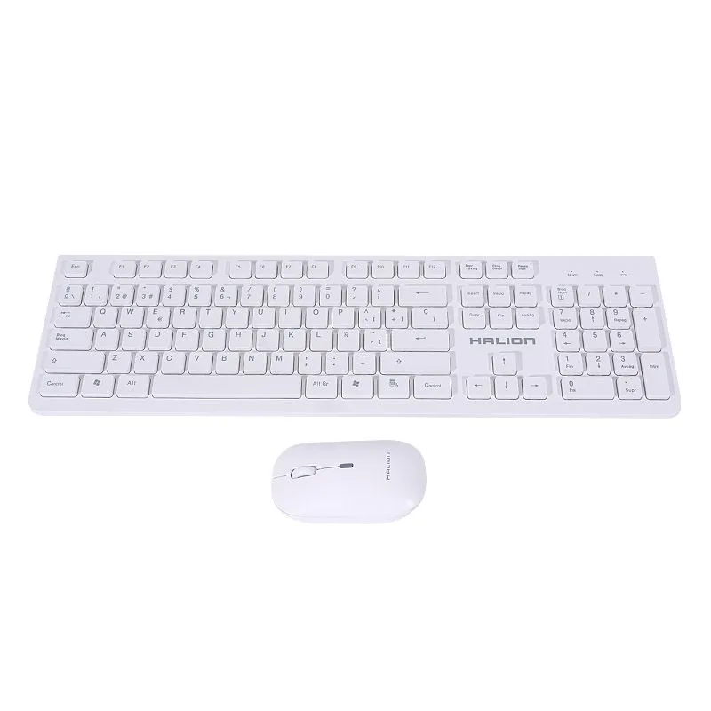 HALION - KIT TECLADO Y MOUSE HALION INALABRICO HA-K652C WHITE