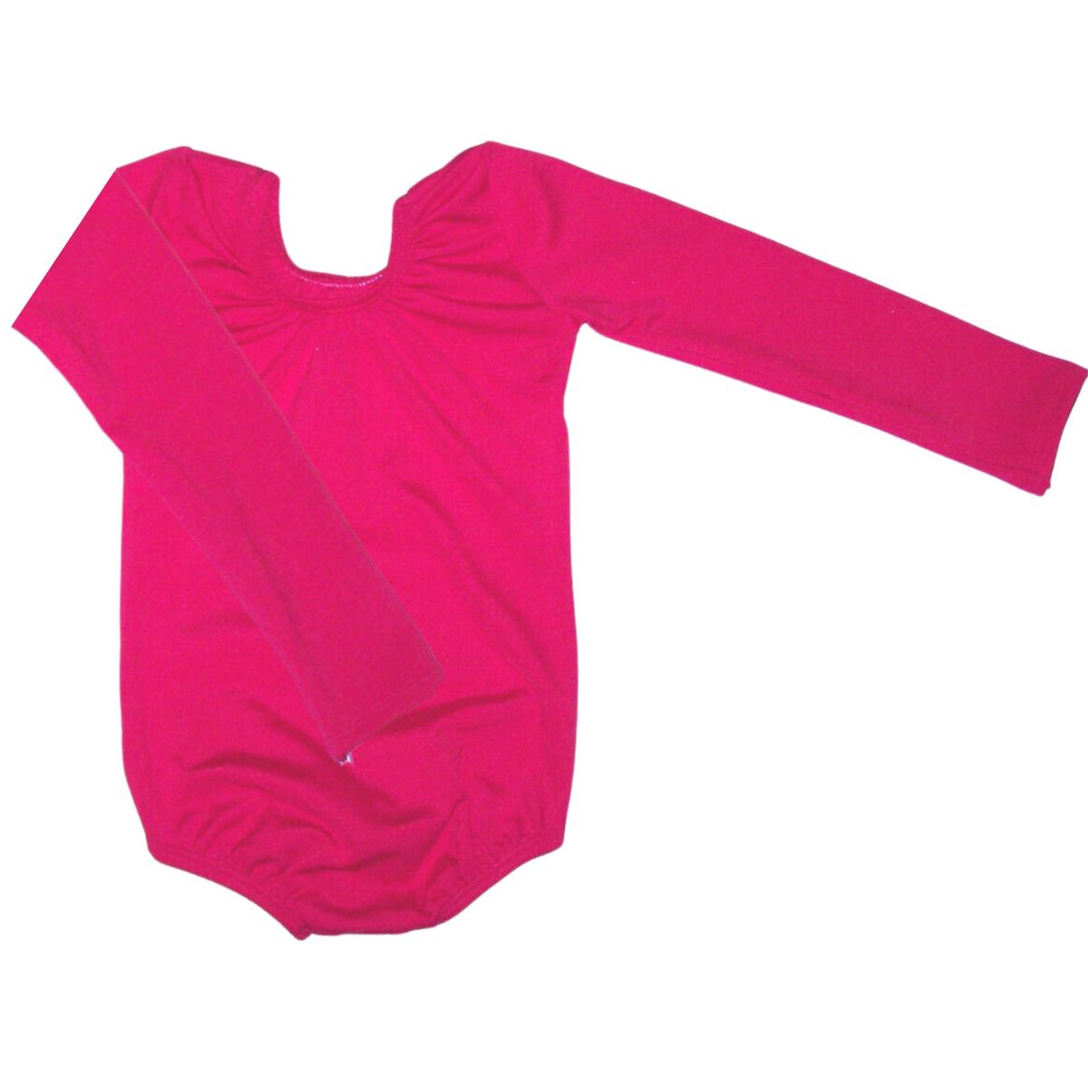 NACIONAL - Body Leotard Algodón Manga Larga para Ballet y Danza - Fucsia