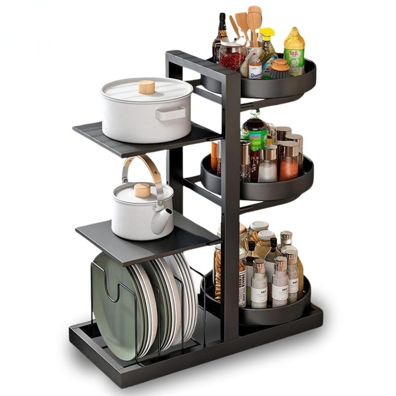 MINARI - Estante de Ollas Platos Sartenes Organizador Giratorio 3 Niveles OG69