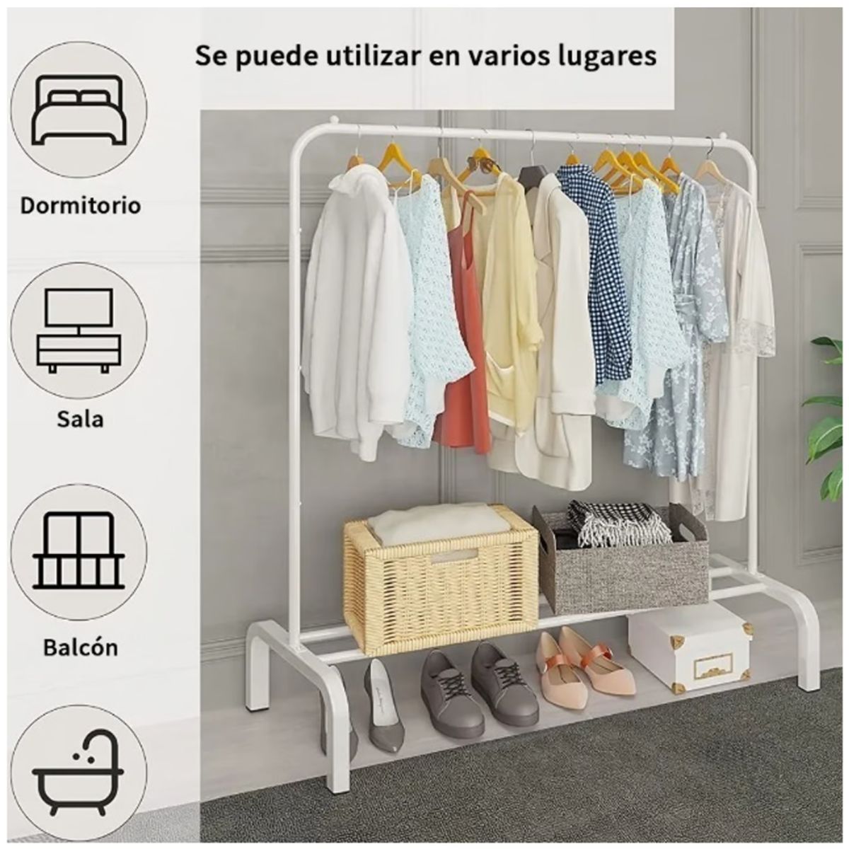 INSPIRA MARKET - Perchero Colgador Organizador de Ropa Blanco