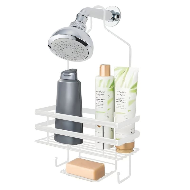 MINARI - Organizador Colgante de Ducha Baño con Jabonera Blanco JC199