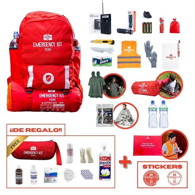 EMERGENCY KIT PERU - Mochila de emergencia PREMIUM 1-2 personas