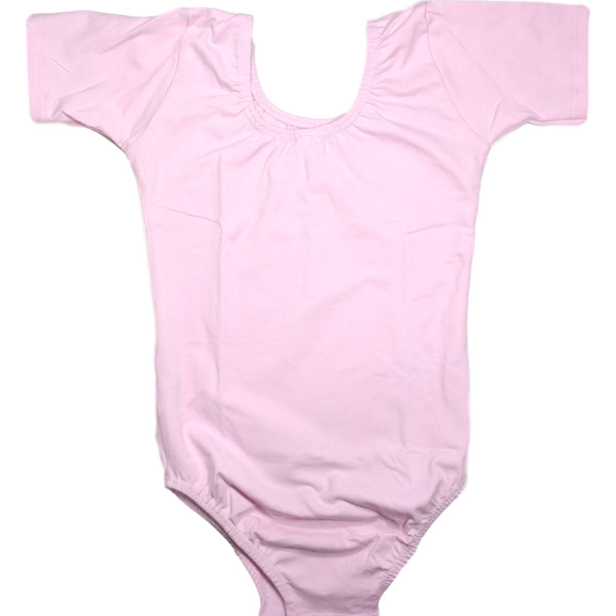 NACIONAL - Body Leotard Algodón Manga Corta para Ballet y Danza - Rosa