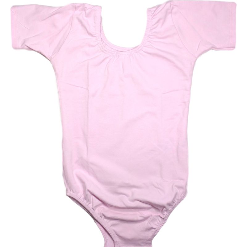 NACIONAL - Body Leotard Algodón Manga Corta para Ballet y Danza - Rosa