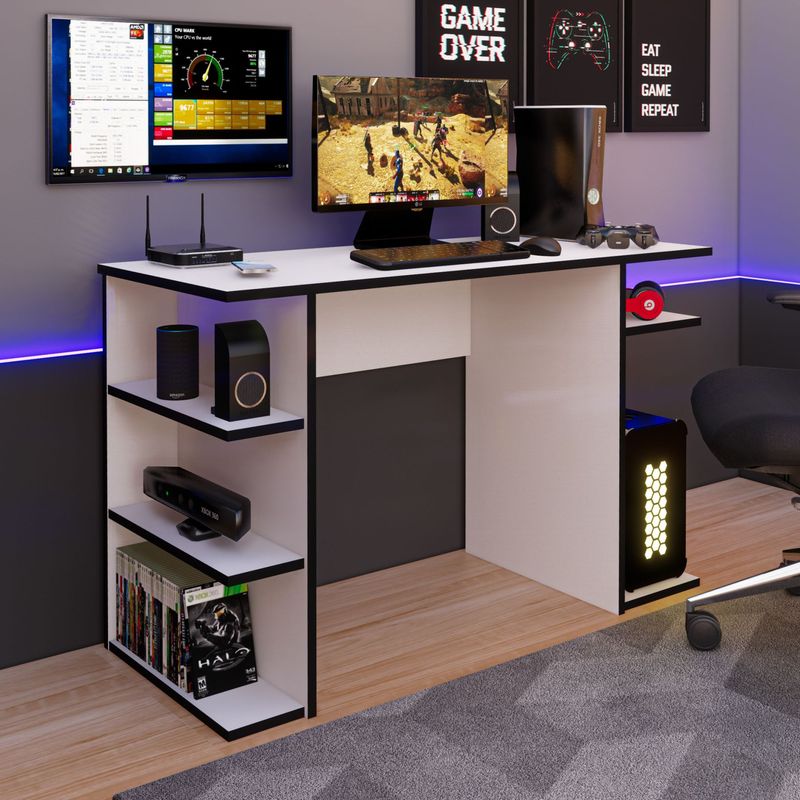 PELIKANO - Escritorio Gamer 120 cm Blanco Innovaciones Lumik