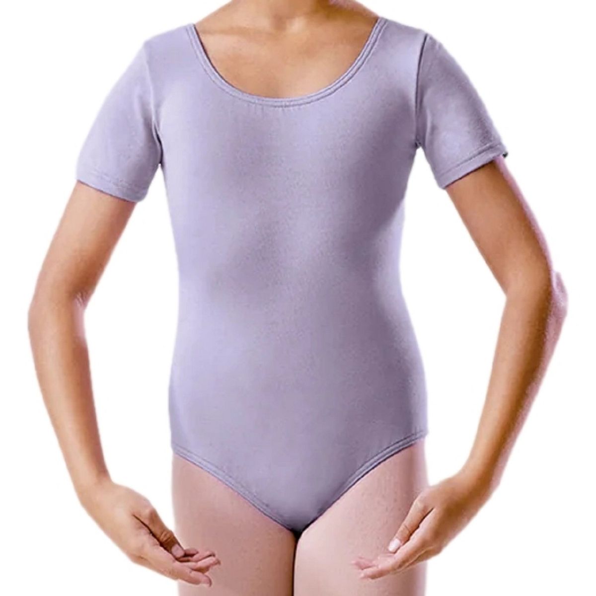 NACIONAL - Body Leotard Algodón Manga Corta para Ballet y Danza - Lila