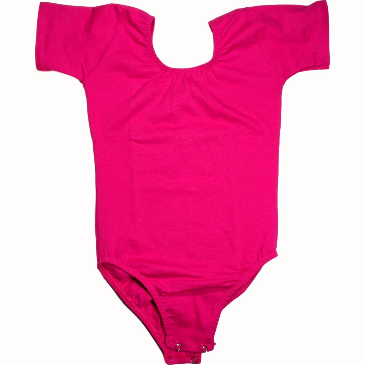 NACIONAL - Body Leotard Algodón Manga Corta para Ballet y Danza - Fucsia