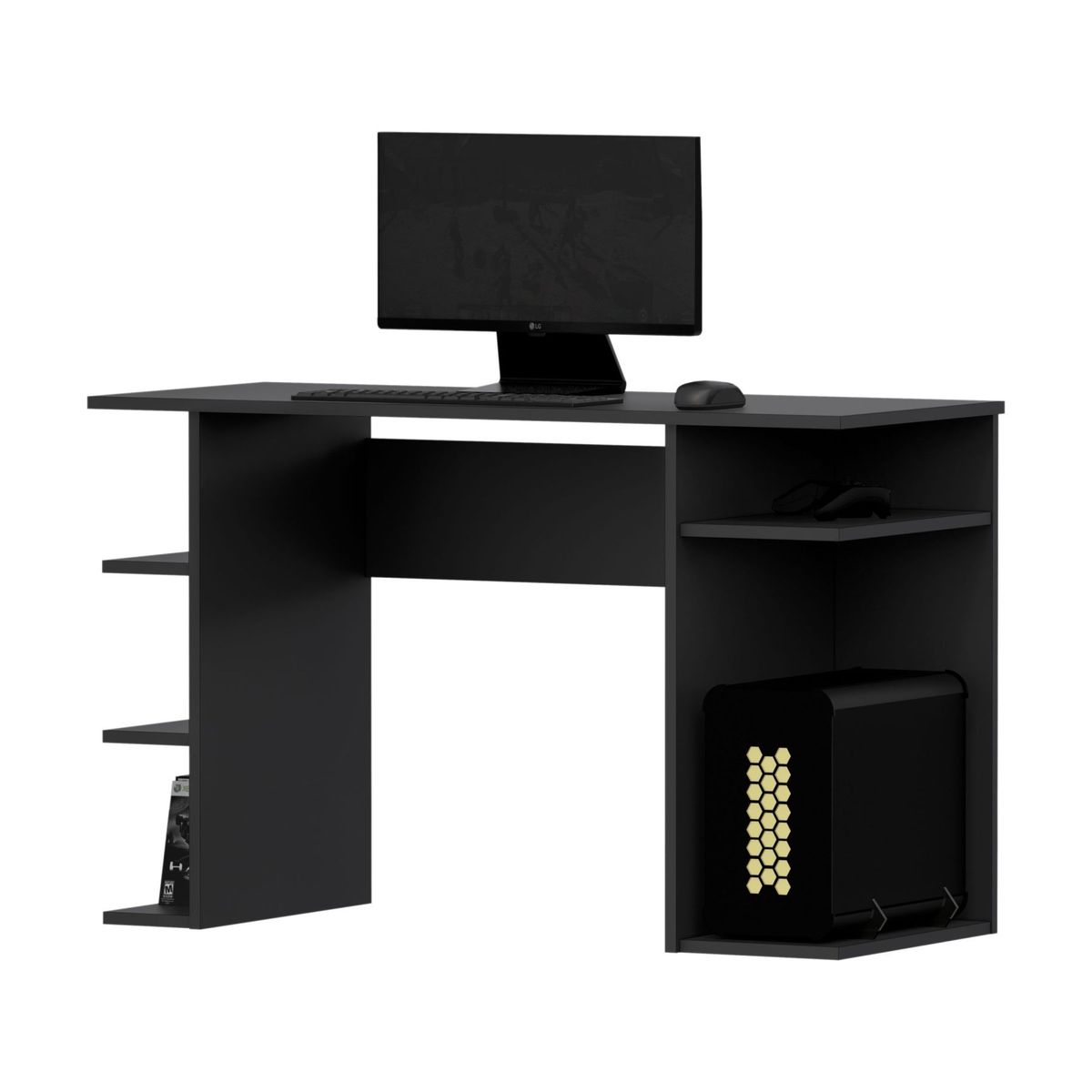 PELIKANO - Escritorio Gamer 120 cm Negro Innovaciones Lumik