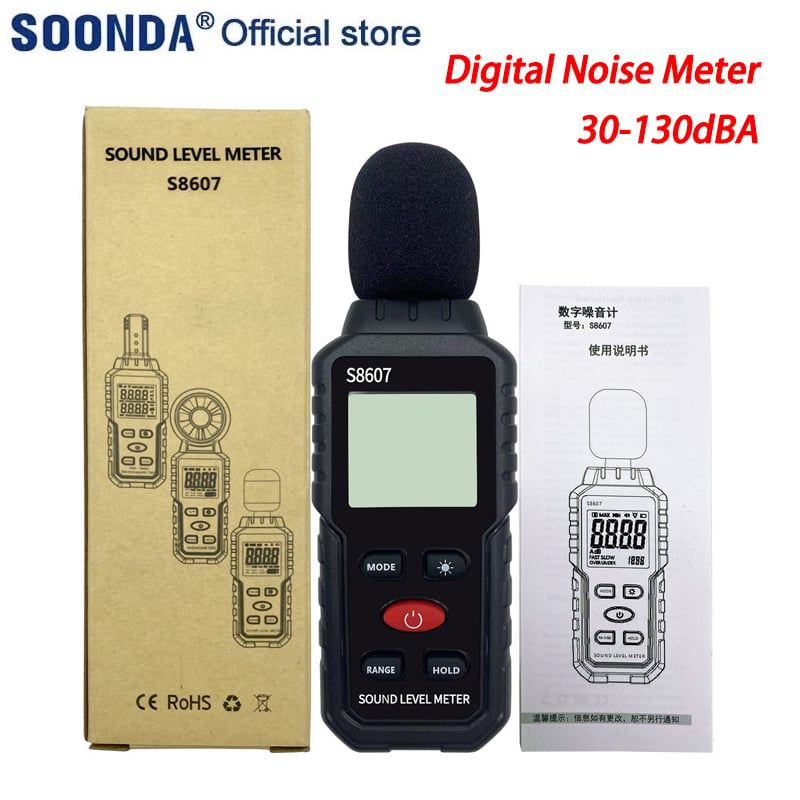 GENERICO - Sonómetro Medidor de Sonido Prueba de Ruido Decibelímetro S8607- Hosal