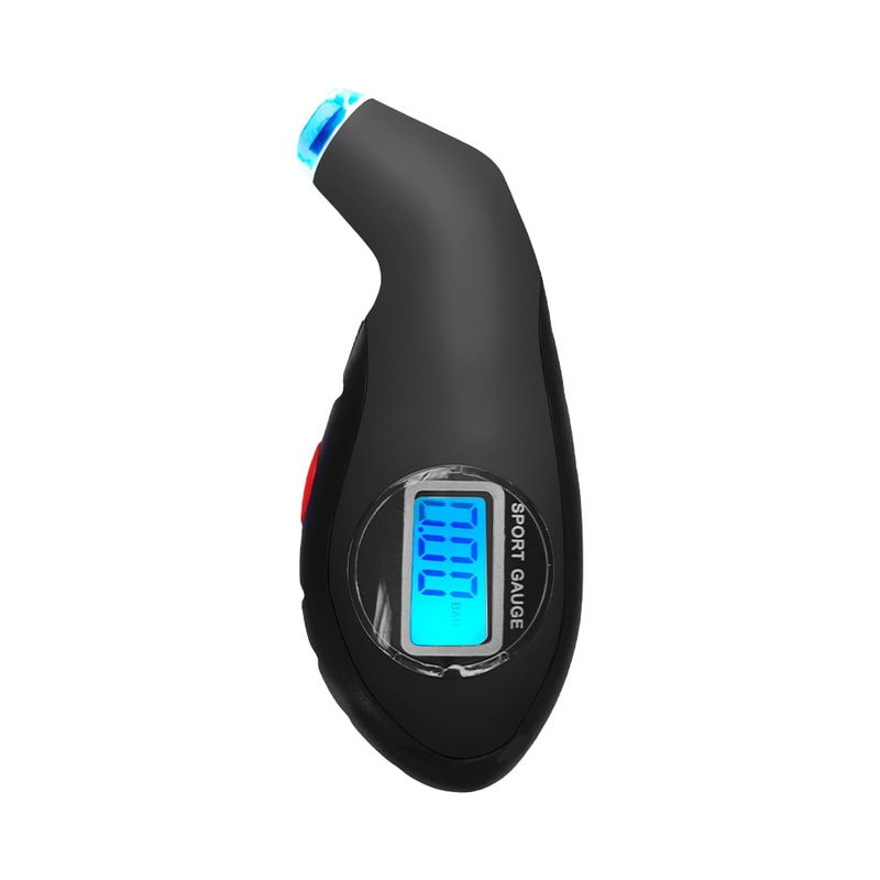 GENERICO - Medidor de Presión LCD Portátil para Llantas - Negro